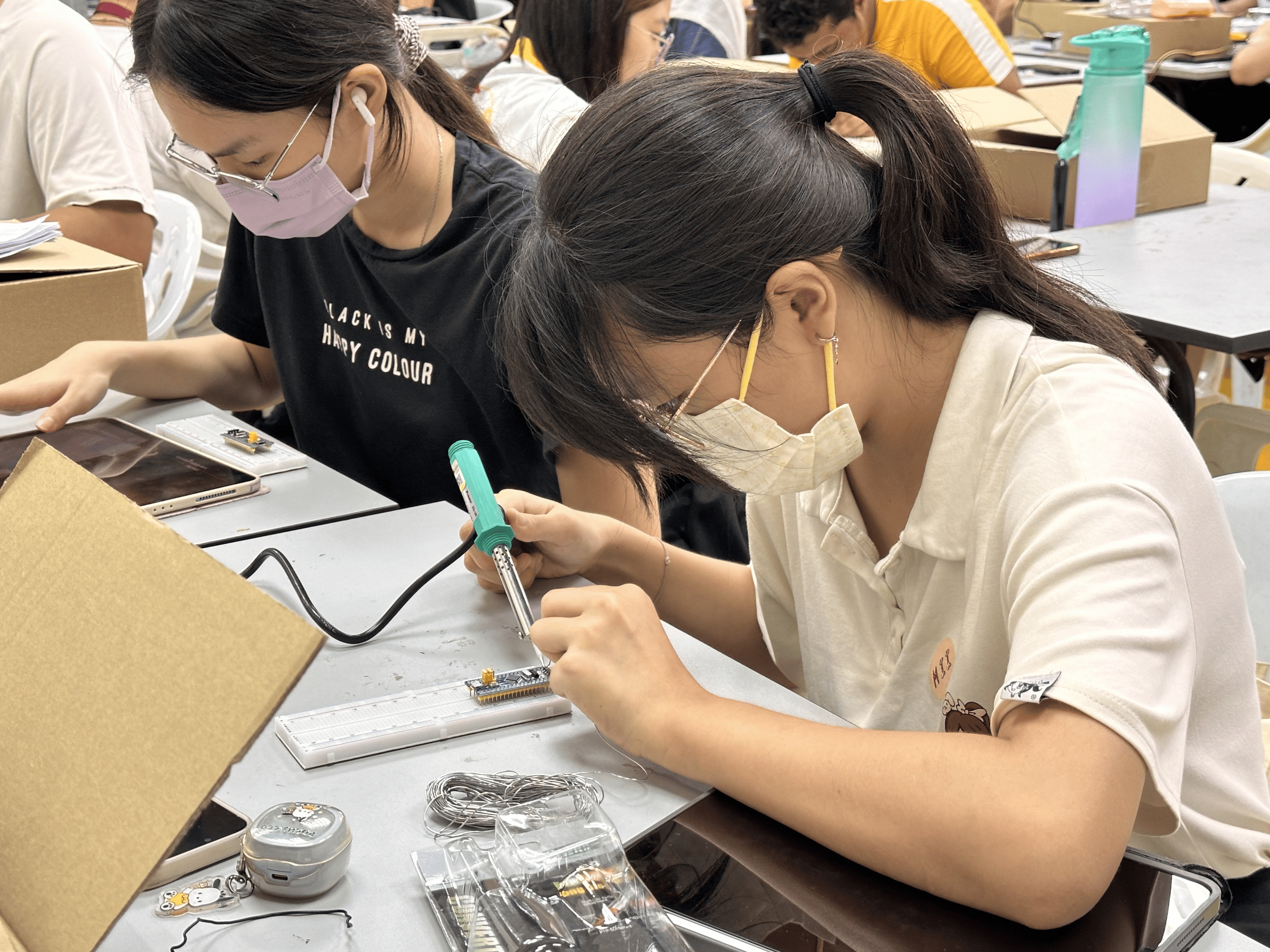 Students working in workshop